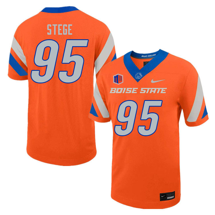 Men-Youth #95 Max Stege Boise State Broncos College Football Jerseys Stitched-Orange